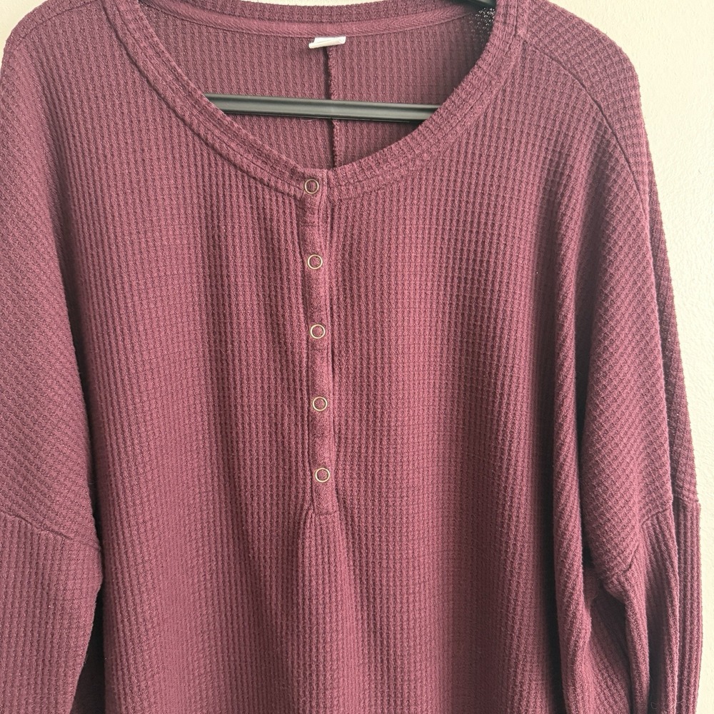 Old Navy Men's Waffle Knit Pullover Henley Thermal Size XL Casualcore Minimalist - Picture 2 of 12